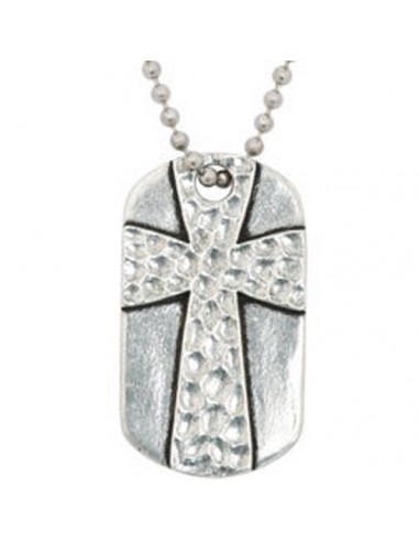 necklace - Hammered cross - JCID Tag...