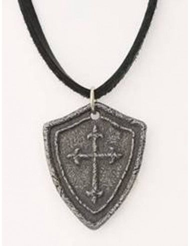 Necklace - Shield with cross -...