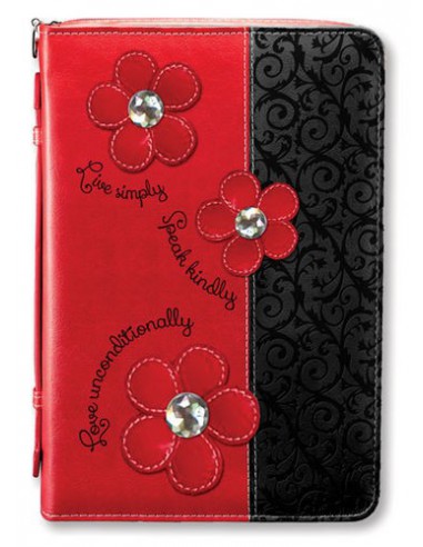 Biblecover XL - Live simply - Flowers...